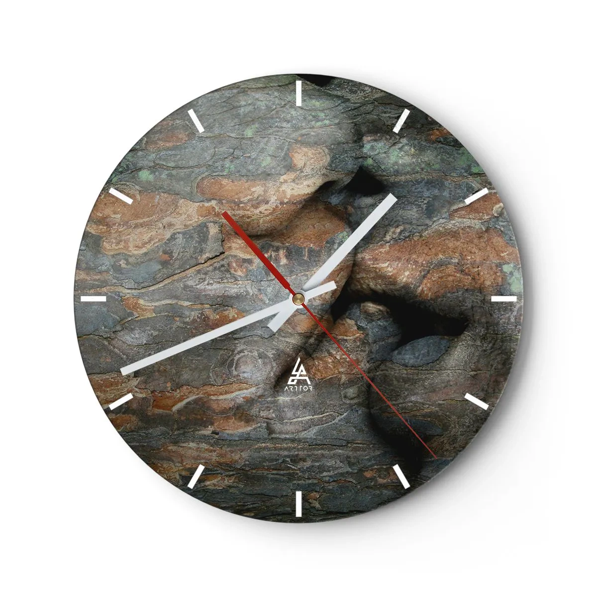 Orologio da parete - Orologio in Vetro - Primo piano della texture del legno naturale - 30x30cm - Insieme per sempre - Decorazione murale moderna per soggiorno, cucina e camera da letto ARTTOR