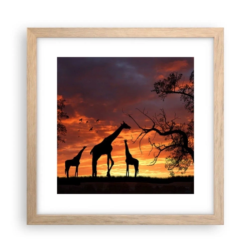 Poster in cornice rovere chiaro - Piccola cena tra amici - 30x30 cm