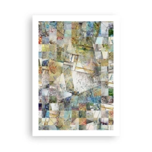 Poster - Un mosaico astratto di forme geometriche nei toni della terra. - 50x70cm - Rimpasto geometrico - Decorazione murale moderna per soggiorno e camera da letto ARTTOR