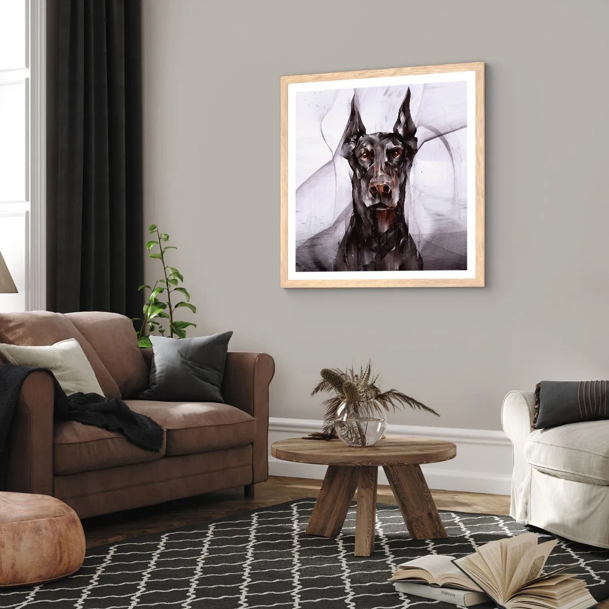 Poster in cornice rovere chiaro - Nobili natali - 50x50 cm