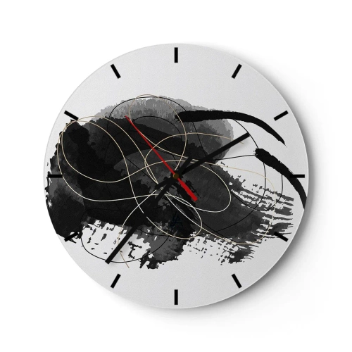 Orologio da parete - Orologio in Vetro - Nato dal nero - 40x40 cm
