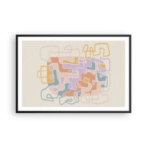 Poster in cornice nera - Labirinto: avventura gioiosa - 91x61 cm