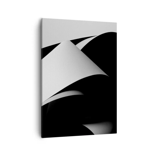 Quadro su tela - Stampe su Tela - Forme astratte in bianco e nero con contrasti sorprendenti - 50x70cm - Piani di luce dalle profondità dell'ombra - Decorazione murale moderna per soggiorno e camera da letto ARTTOR