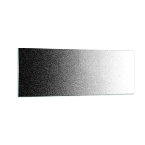 Quadro su vetro - Gradiente minimalista in bianco e nero al punto - 140x50cm - Verso la luce - Decorazione murale moderna per soggiorno e camera da letto ARTTOR