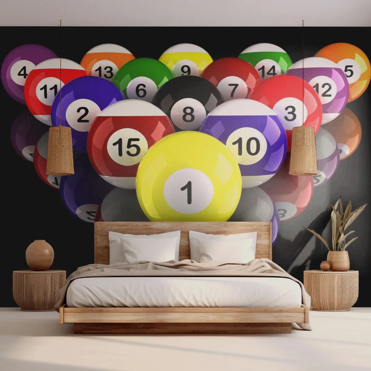 Fotomurali Premium Sand - I diversi colori del gioco - Sport, Biliardo, Palle da biliardo - 350x256 cm