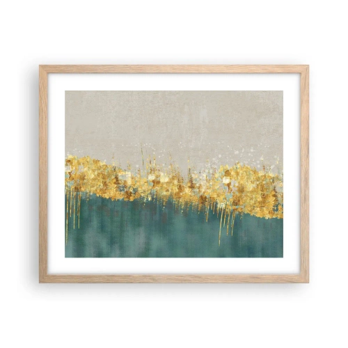 Poster in cornice rovere chiaro - Confine dorato - 50x40 cm