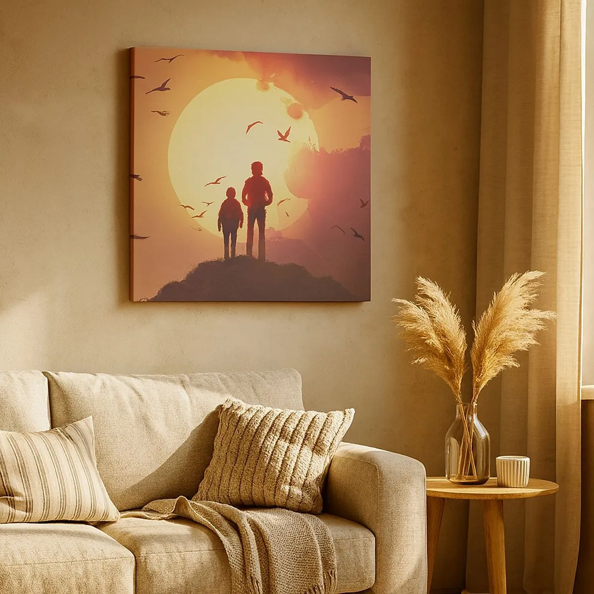 Quadro su tela - Stampe su Tela - Faccia a faccia con il sole - 30x30 cm