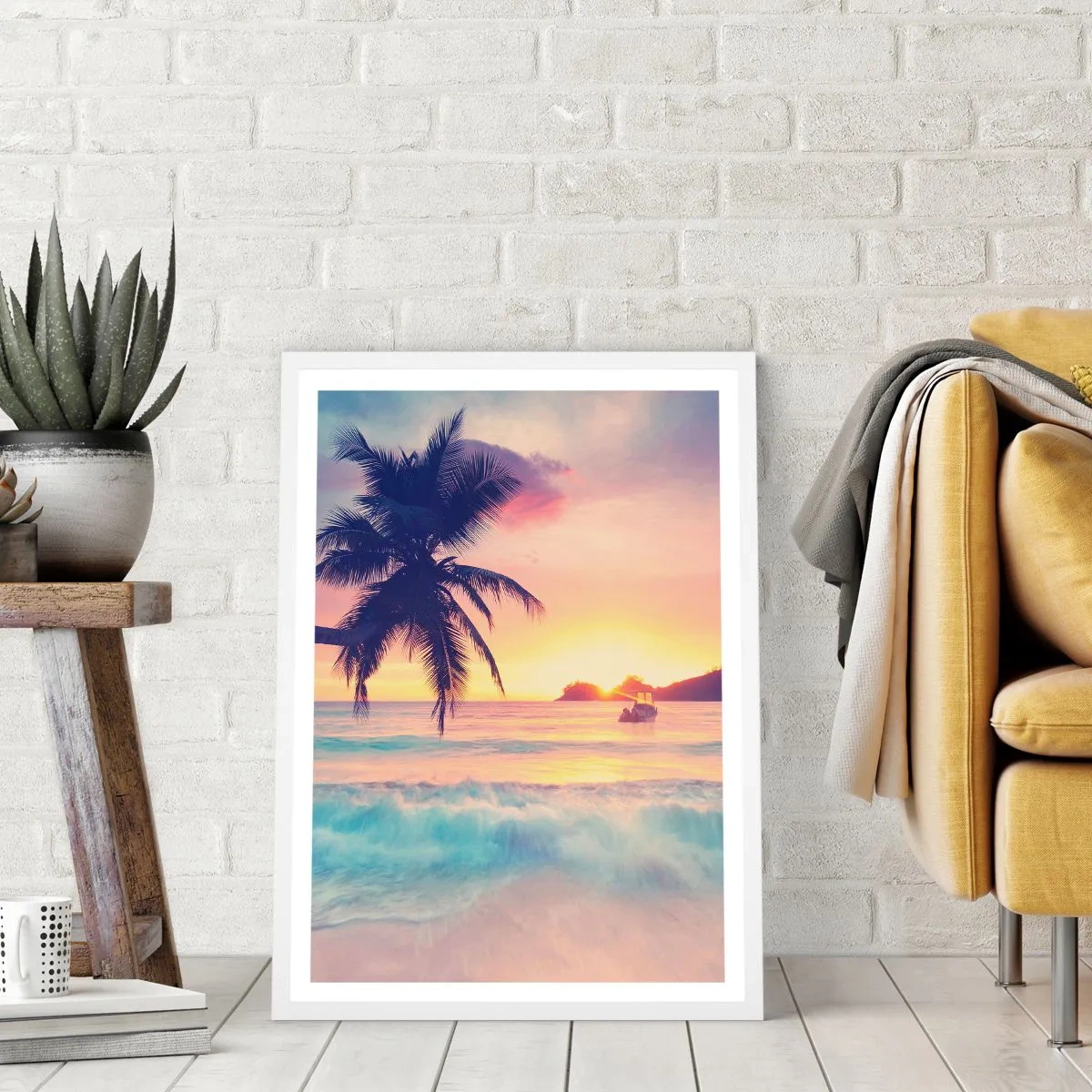 Poster in cornice bianca - Sera nell'insenatura - 70x100 cm