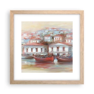 Poster in cornice rovere chiaro - Cittadina felice - 30x30 cm