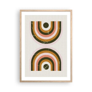 Poster in cornice rovere chiaro - Astrazione gemella - 50x70 cm