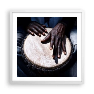 Poster in cornice bianca - Vivi al tuo ritmo - 50x50 cm