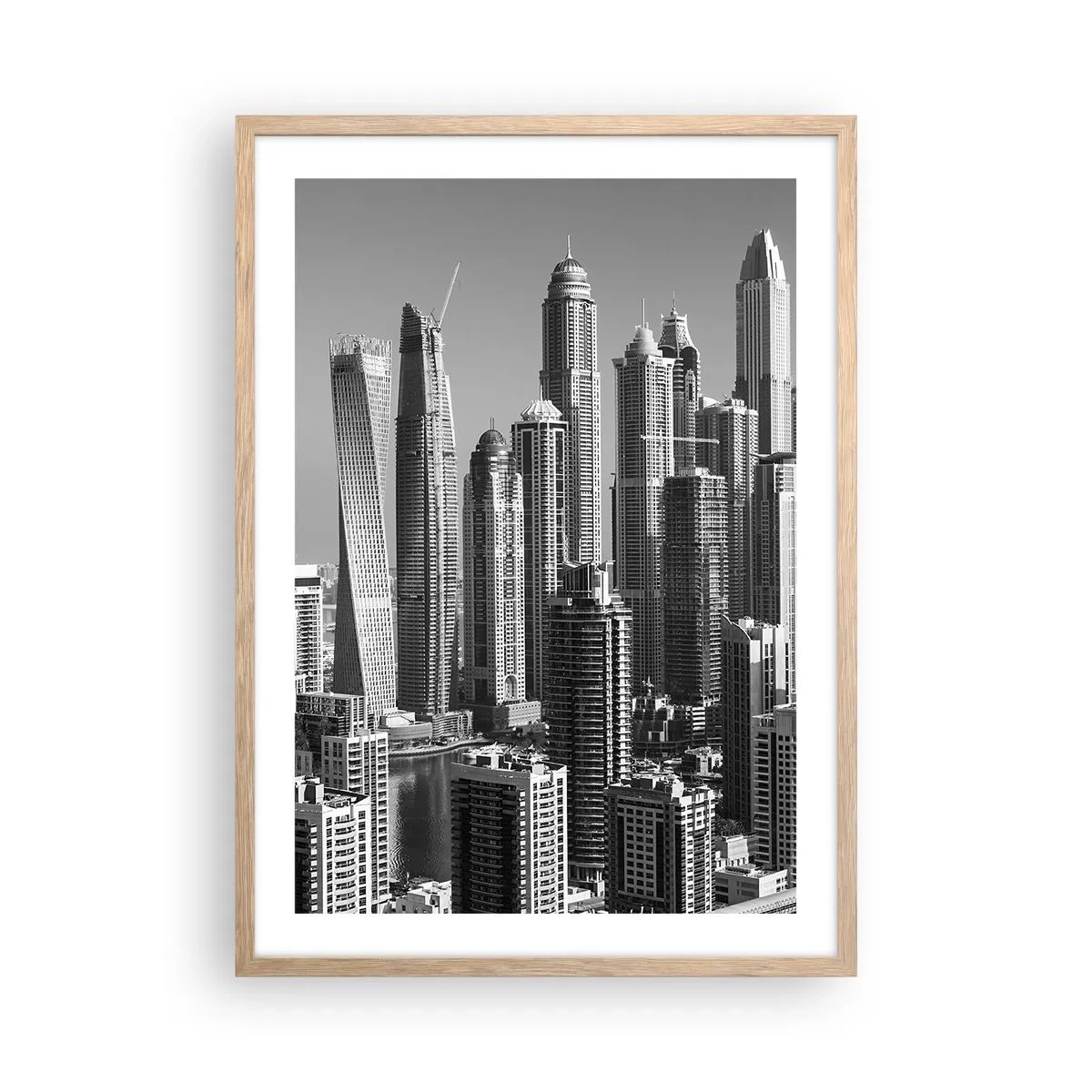 Poster in cornice rovere chiaro - La città sul deserto - 50x70 cm