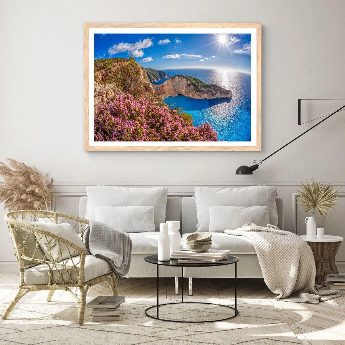 Poster in cornice rovere chiaro - Le mie grosse vacanze greche - 100x70 cm