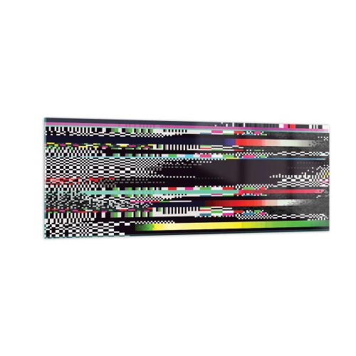 Quadro su vetro - Linee colorate e pixel in stile astratto - 140x50cm - Immagine di prova della realtà - Decorazione murale moderna per soggiorno e camera da letto ARTTOR