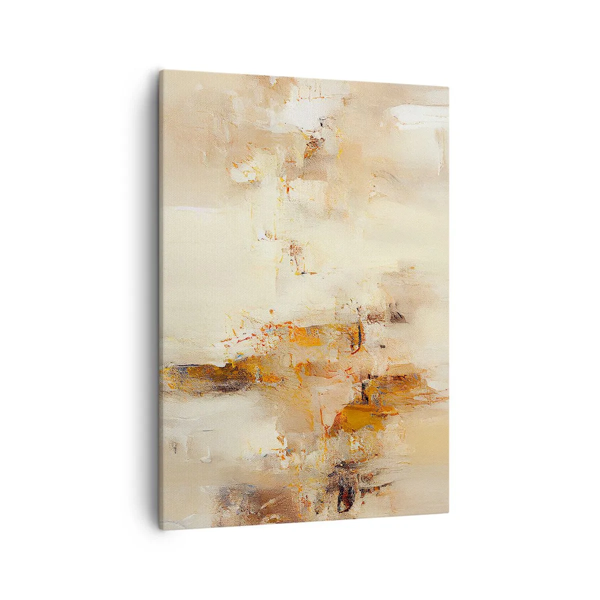 Quadro su tela - Stampe su Tela - Una composizione astratta nelle calde tonalità del giallo e del marrone. - 50x70cm - L'anima dell'ambra - Decorazione murale moderna per soggiorno e camera da letto ARTTOR