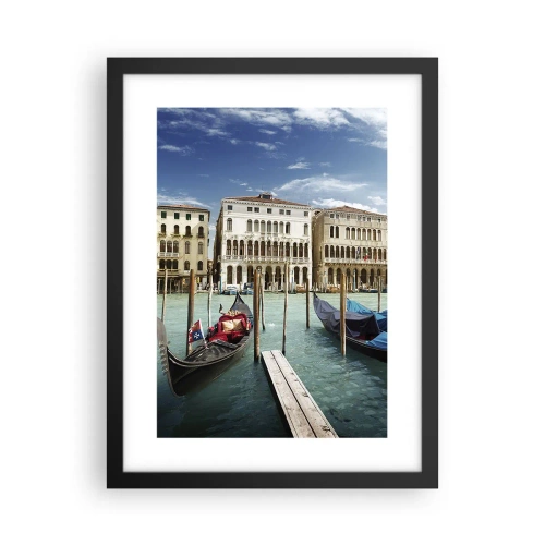 Poster in cornice nera - Palazzi nel blu - 30x40 cm