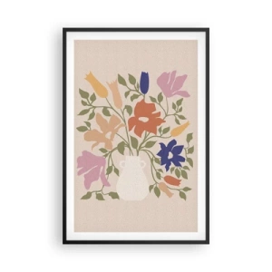 Poster in cornice nera - Bouquet delicato - 61x91 cm
