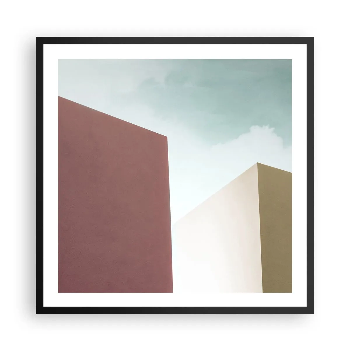 Poster in cornice nera - Geometria di un'estate assolata - 60x60 cm