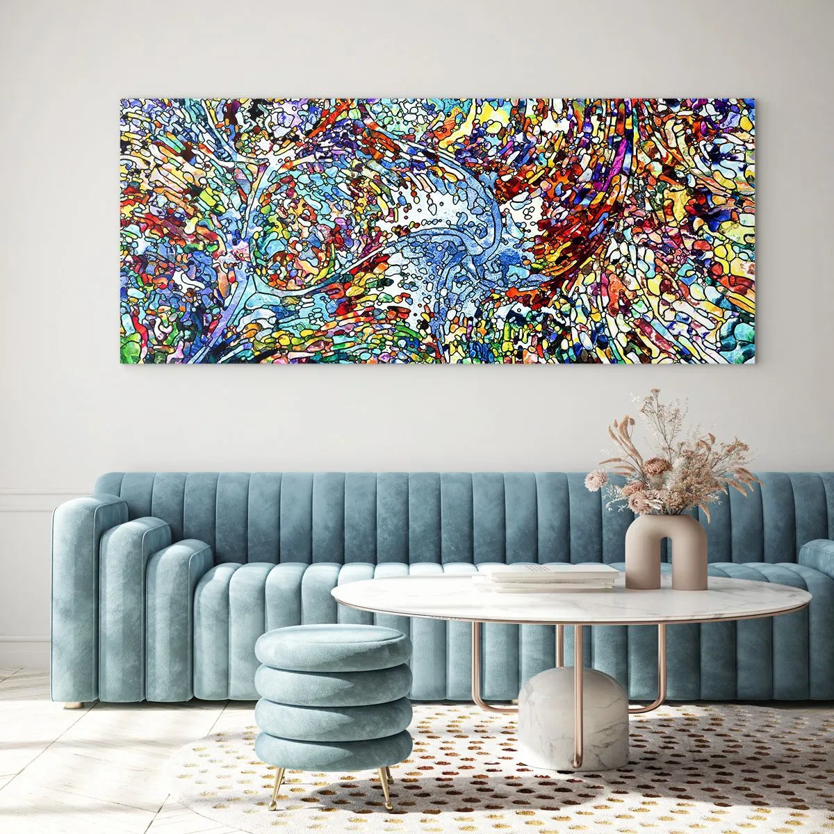 Quadro su vetro - Vetrate a gocce - 100x40 cm