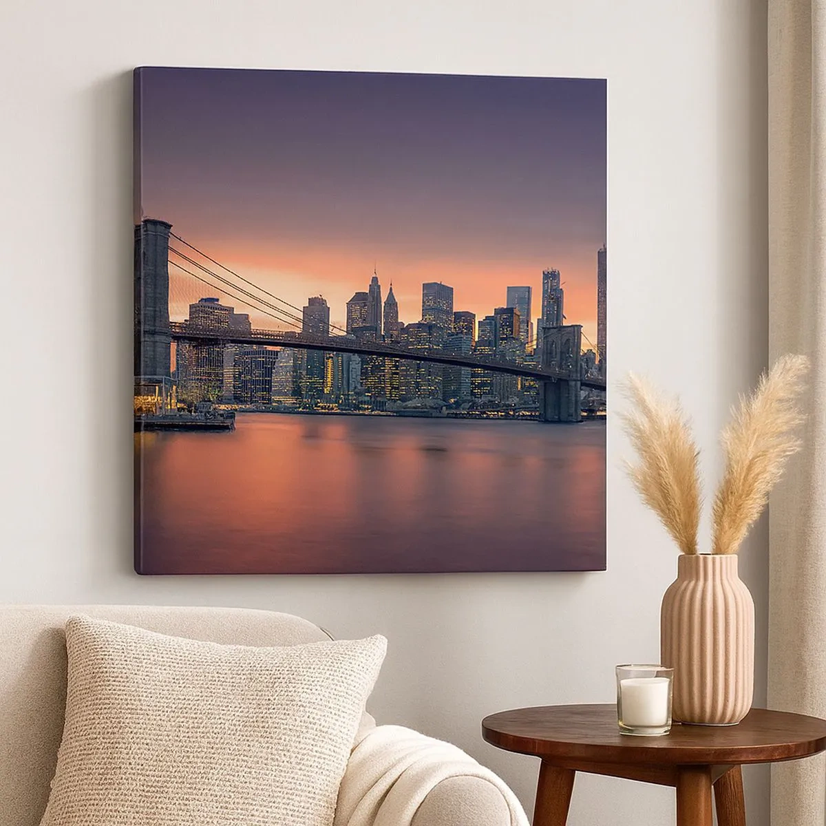 Quadro su tela - Stampe su Tela - Immersa nel silenzio lilla - 30x30 cm