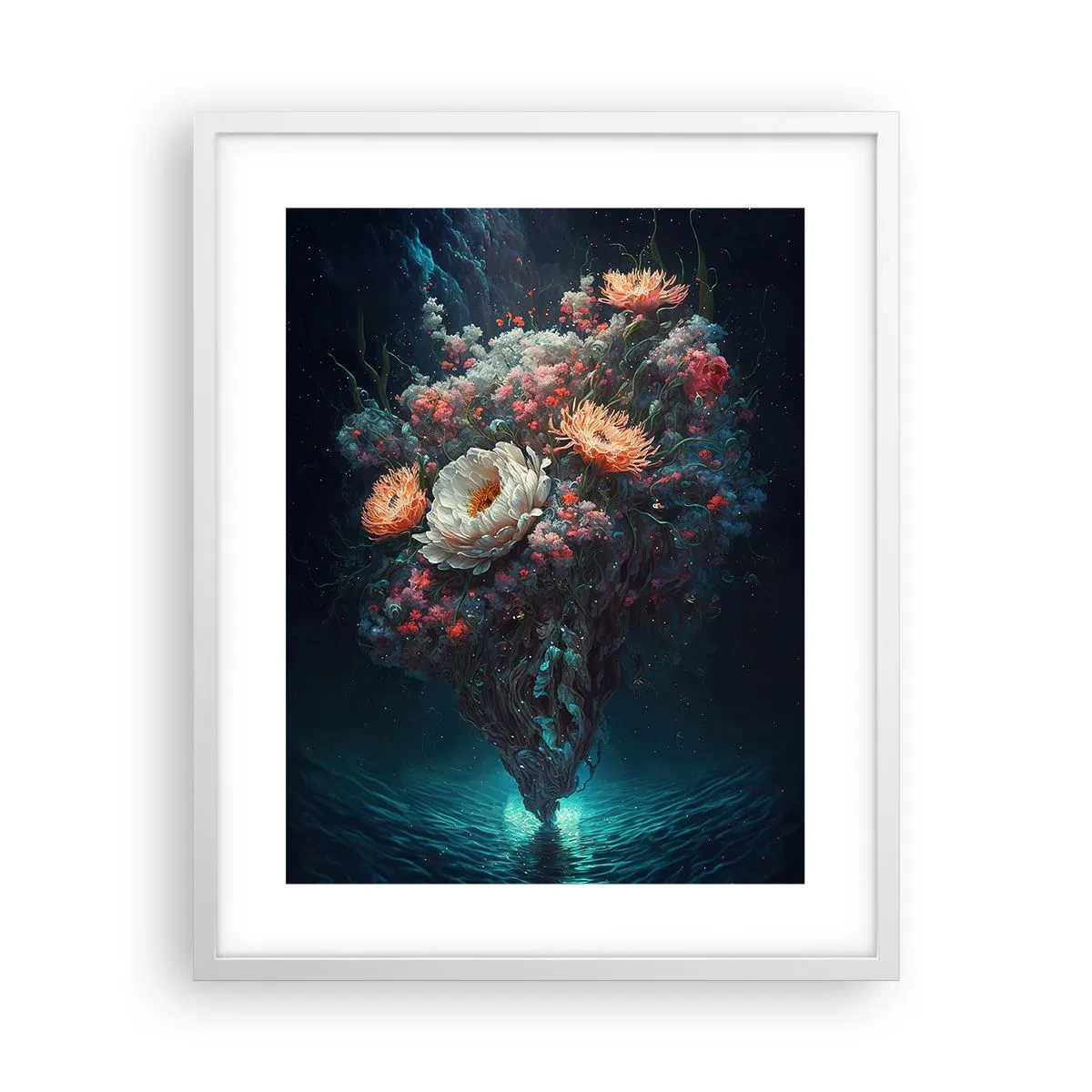 Poster in cornice bianca - Uno strano giardino - 40x50 cm