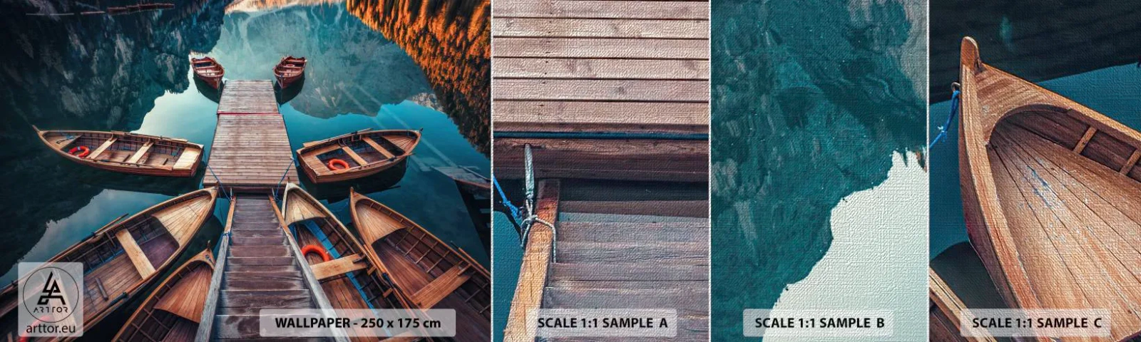 Campione di Fotomurale Premium Canvas - Aspetto sul molo - Paesaggio, Lago, Tirolo - 100x30 cm