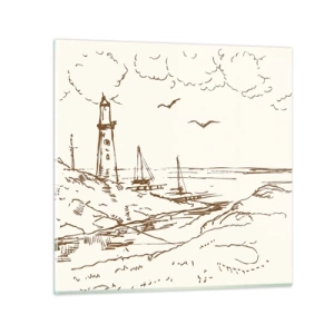 Quadro su vetro - Schizzo dei ricordi d'estate - 70x70 cm
