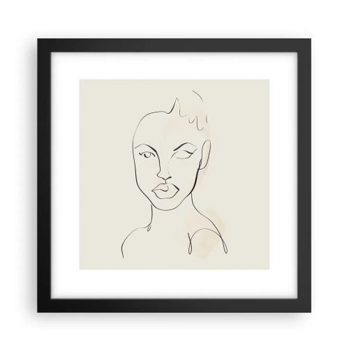 Poster in cornice nera - Profilo di sensualità - 30x30 cm