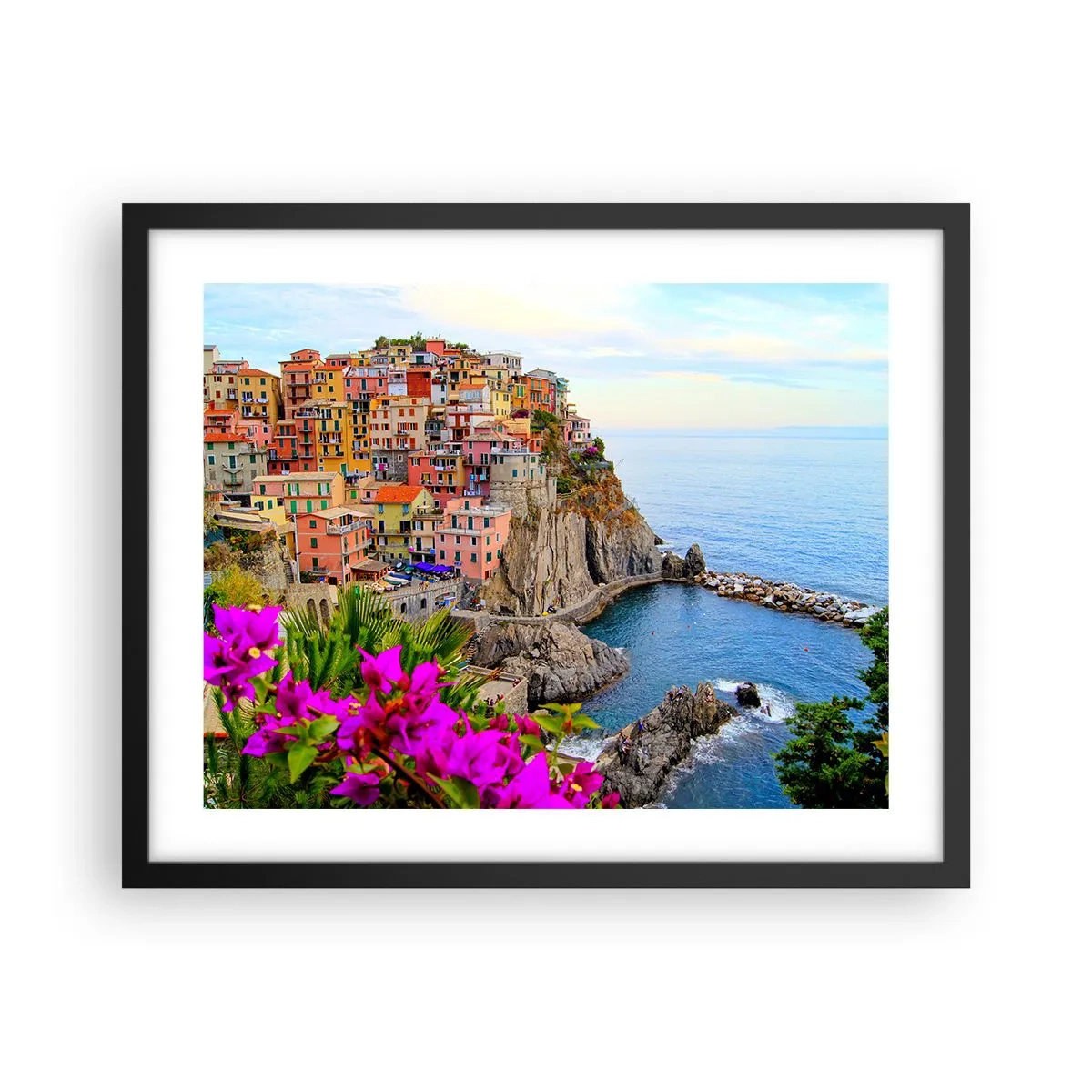Poster in cornice nera - La città che ride - 50x40 cm