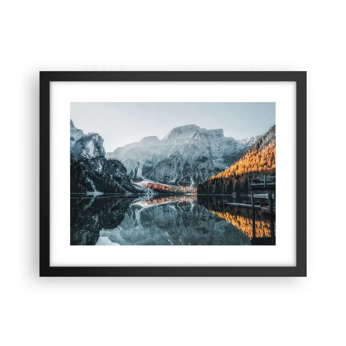 Poster in cornice nera - Paesaggio allo specchio - 40x30 cm