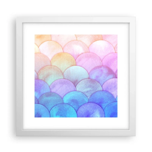 Poster in cornice bianca - Scaglie perlate - 30x30 cm