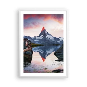 Poster in cornice bianca - Il cuore dei monti è rovente - 50x70 cm