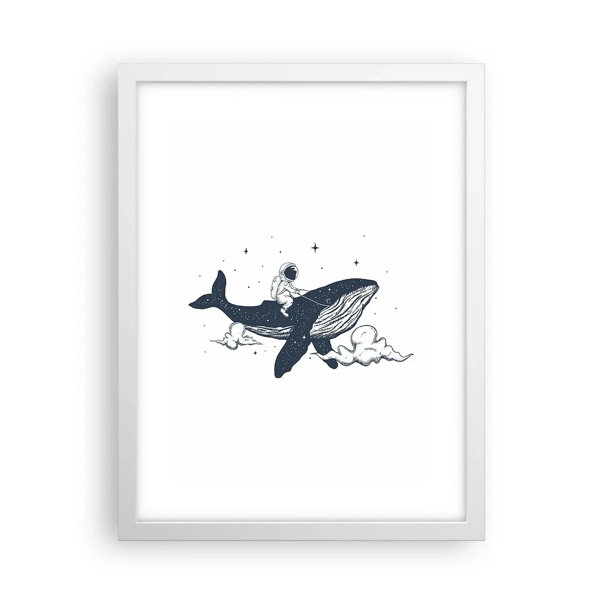 Poster in cornice bianca - Avventura nello spazio - 30x40 cm