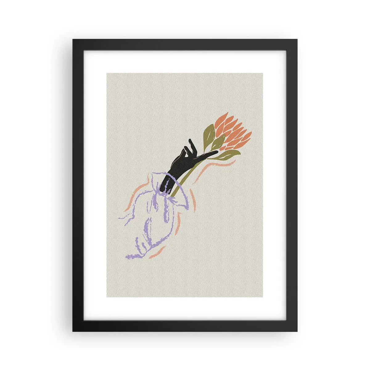 Poster in cornice nera - Tocco delicato - 30x40 cm