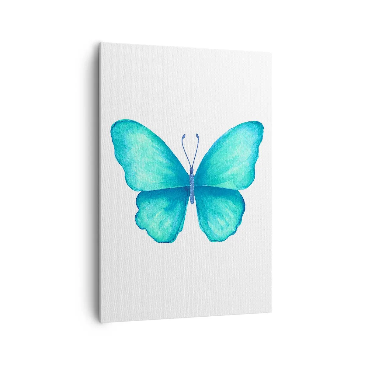 Quadro su tela - Stampe su Tela - Farfalla blu in stile acquerello su sfondo bianco - 70x100cm - Turchese di natura - Decorazione murale moderna per soggiorno e camera da letto ARTTOR