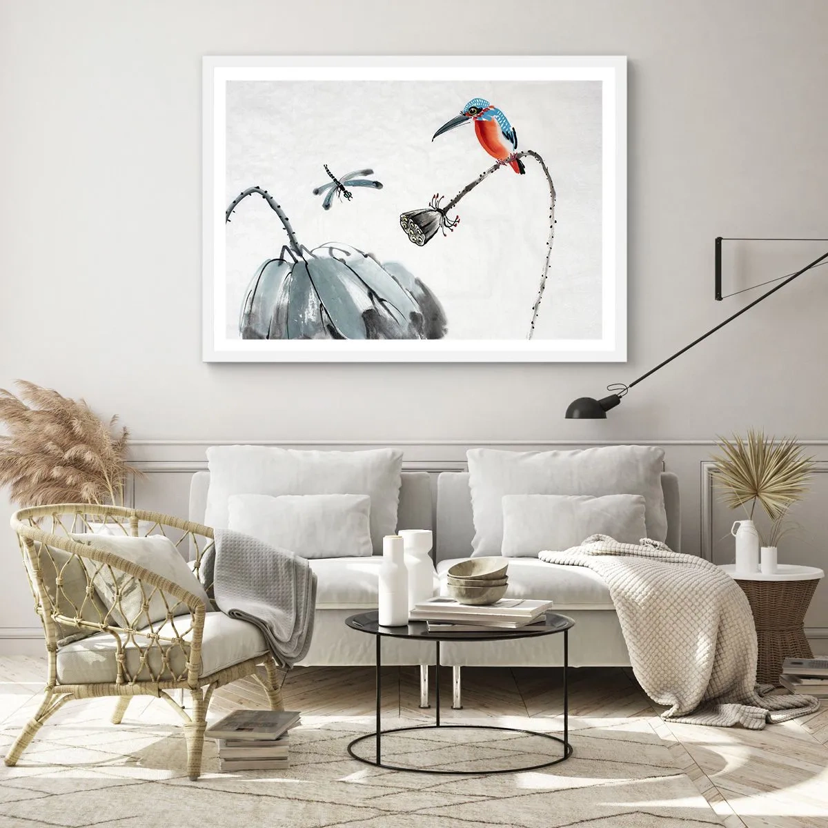 Poster in cornice bianca - La vita del prato - 40x30 cm