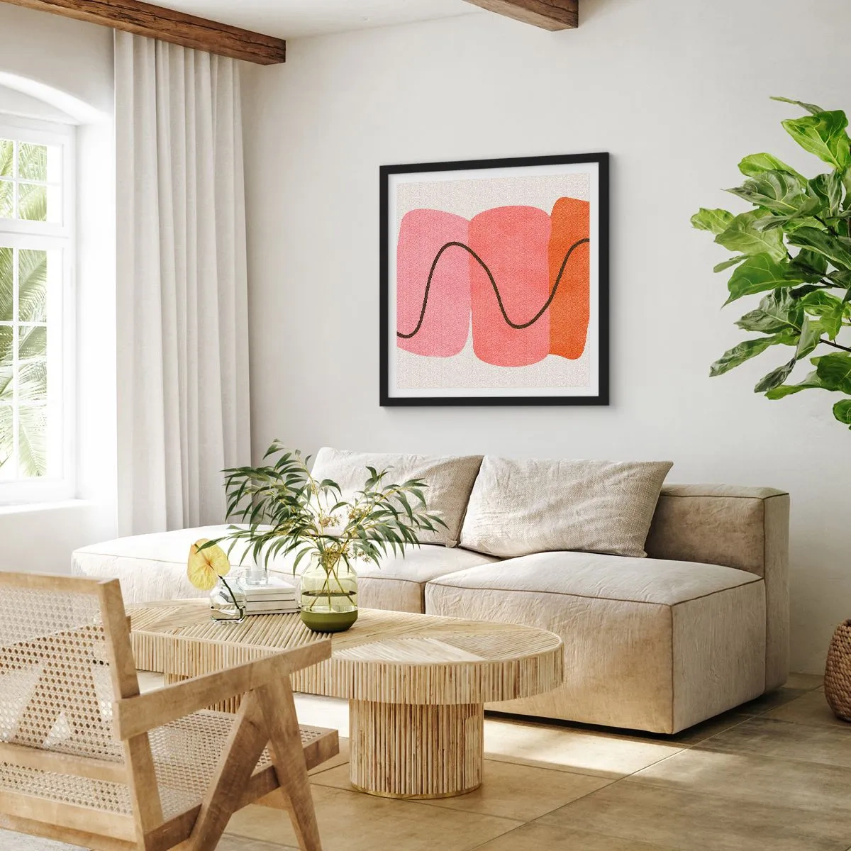 Poster in cornice nera - Il delicato movimento delle forme - 30x30 cm