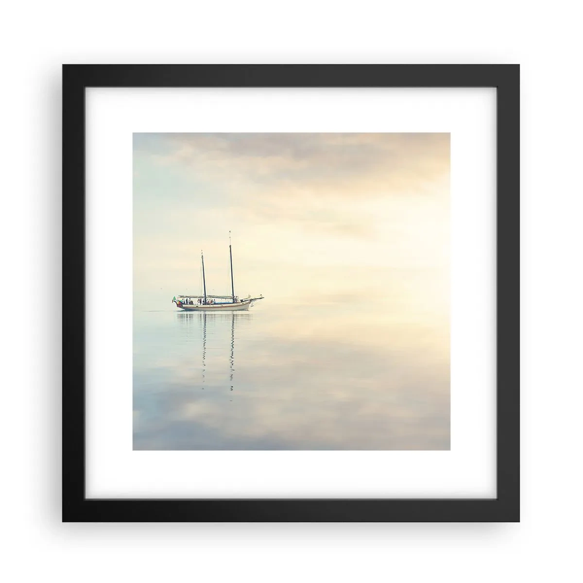 Poster in cornice nera - Silenzio in mare - 30x30 cm