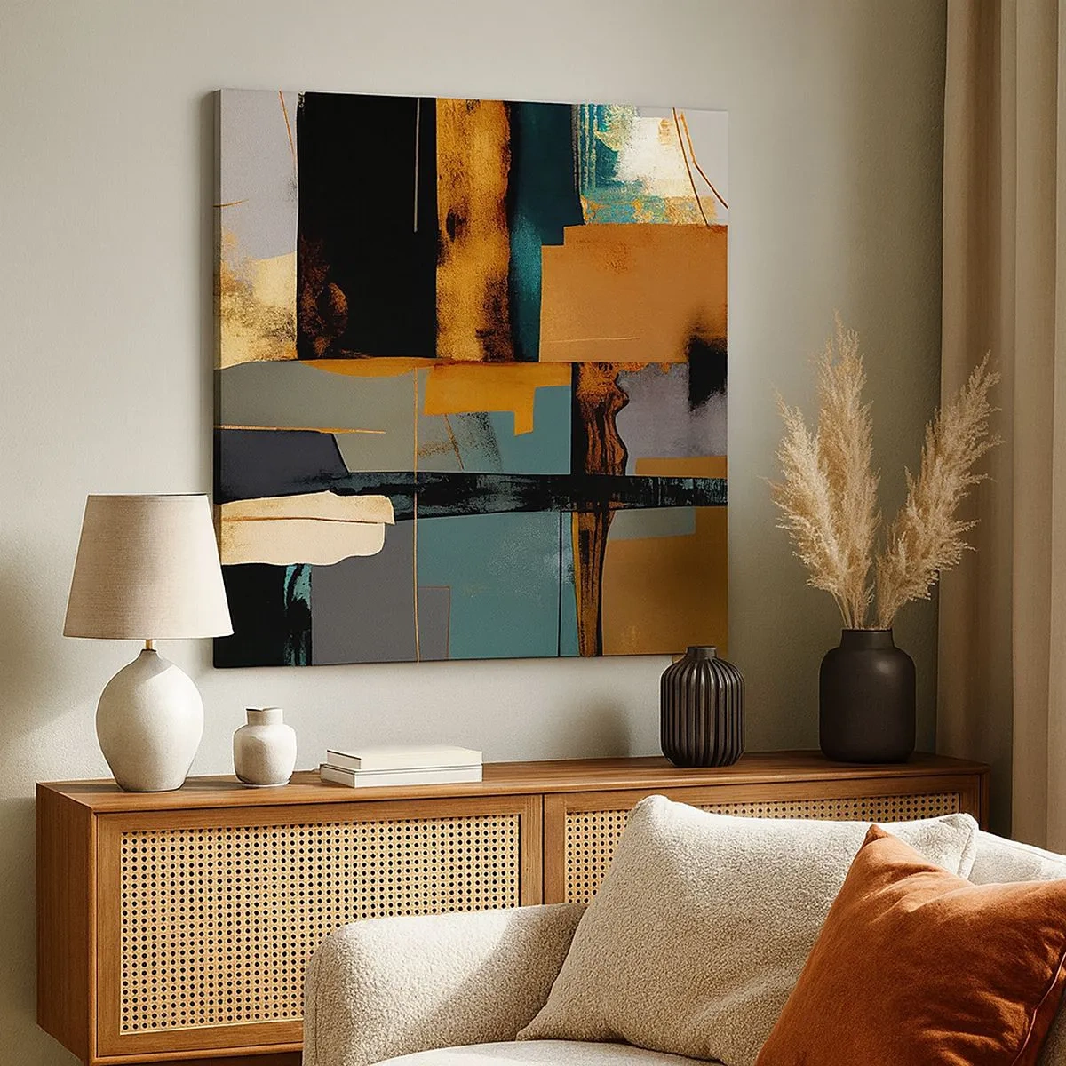 Quadro su tela - Stampe su Tela - Astrazione: luci e ombre - 30x30 cm