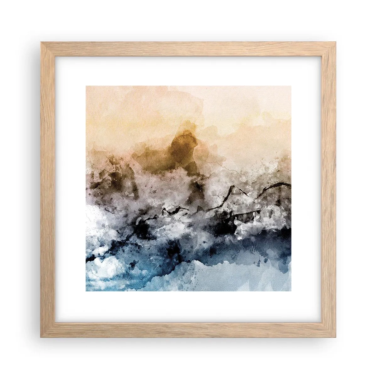 Poster in cornice rovere chiaro - Immersi in una nuvola di nebbia - 30x30 cm