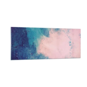 Quadro su vetro - Abbracci nel blu - 100x40 cm