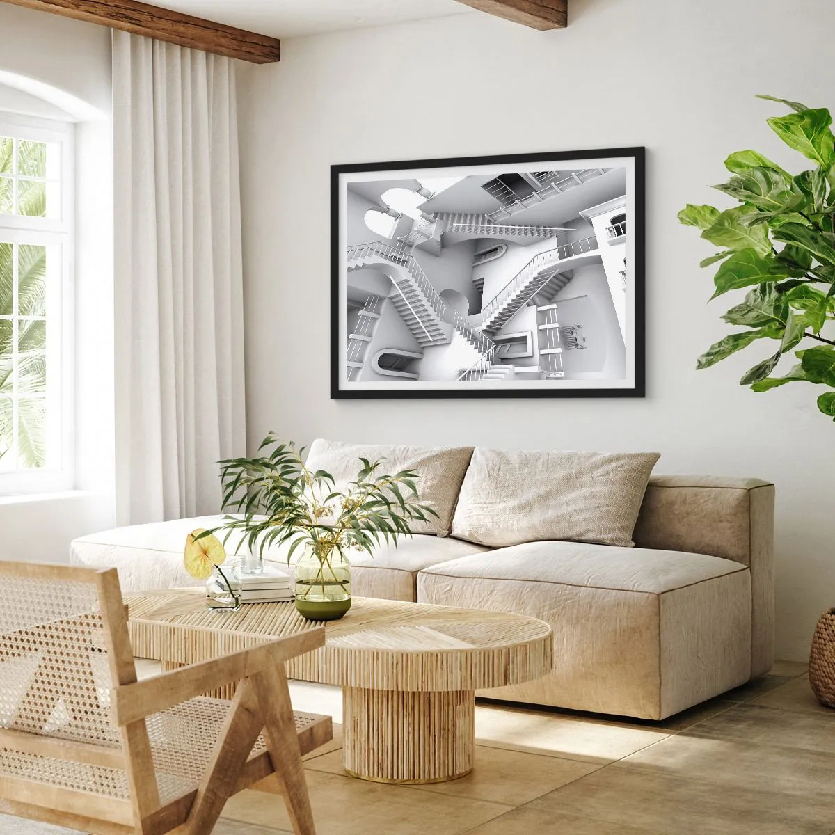 Poster in cornice nera - Il paradosso dello spazio - 50x40 cm