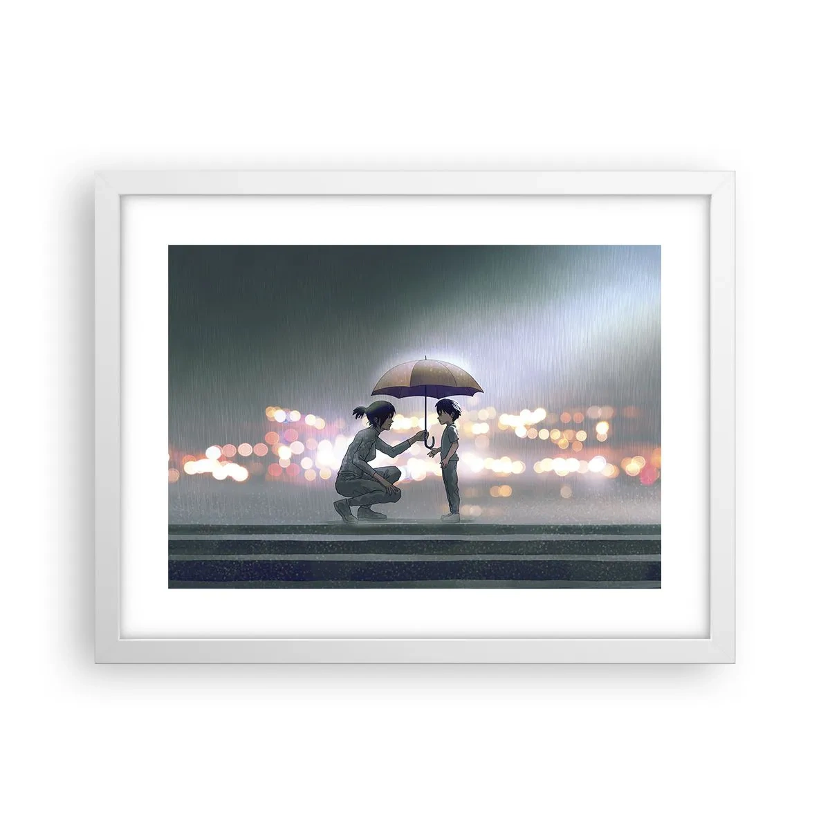 Poster in cornice bianca - E già tutto va bene - 40x30 cm