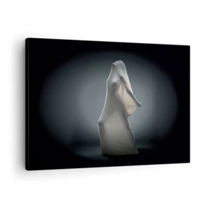 Quadro su tela - Stampe su Tela - Una figura in tessuto bianco su uno sfondo scuro - 70x50cm - Desideri nascosti - Decorazione murale moderna per soggiorno e camera da letto ARTTOR