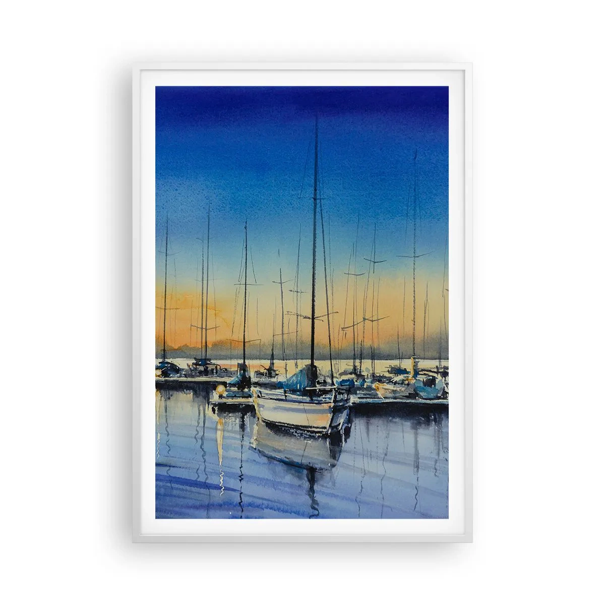 Poster in cornice bianca - La fine di una buona giornata - 70x100 cm