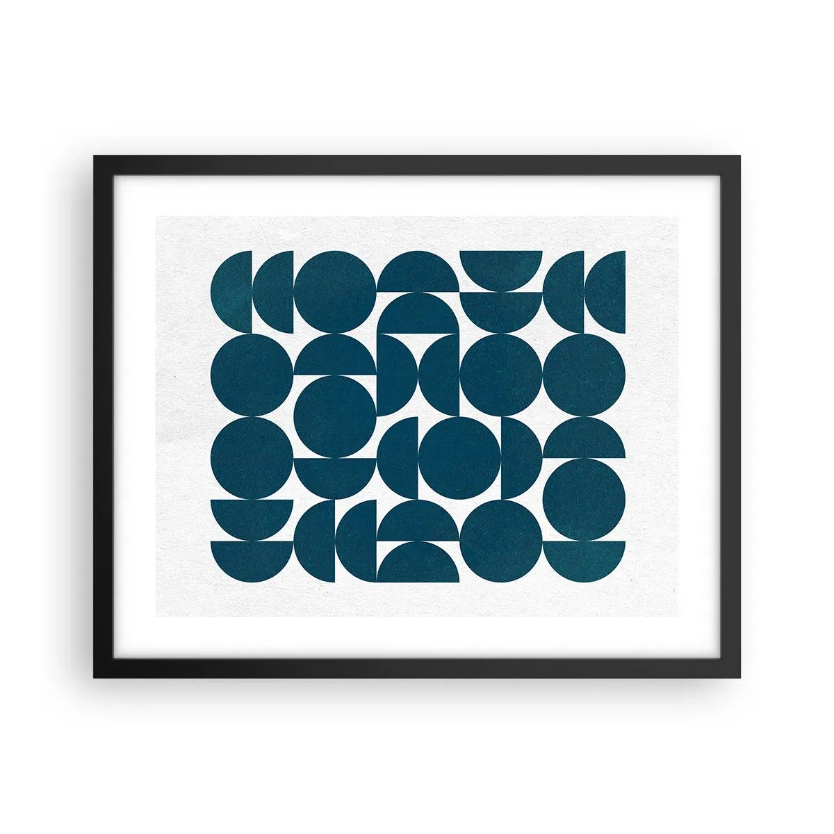 Poster in cornice nera - Cerchi e semicerchi - 50x40 cm