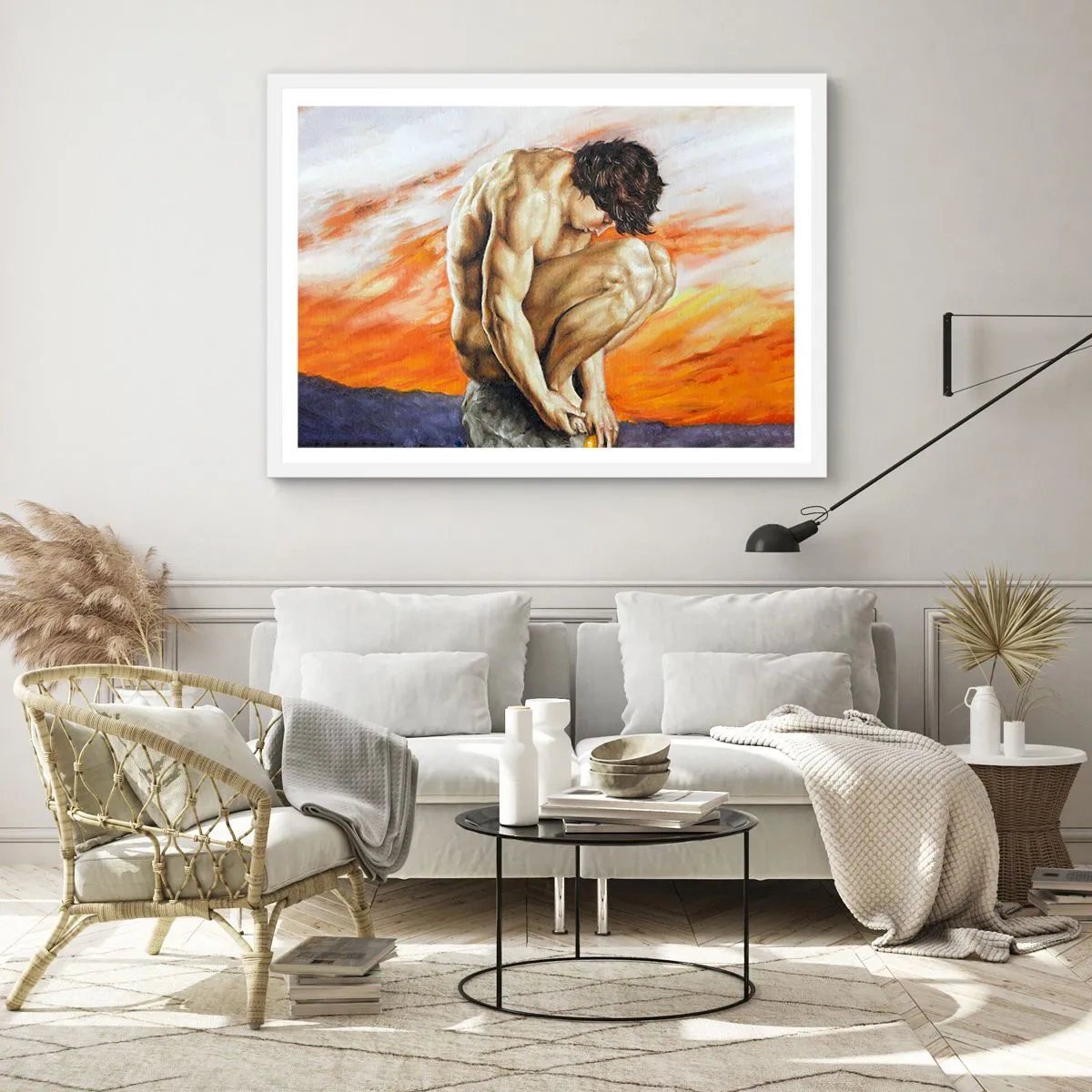 Poster in cornice bianca - Immerso in se stesso - 40x30 cm