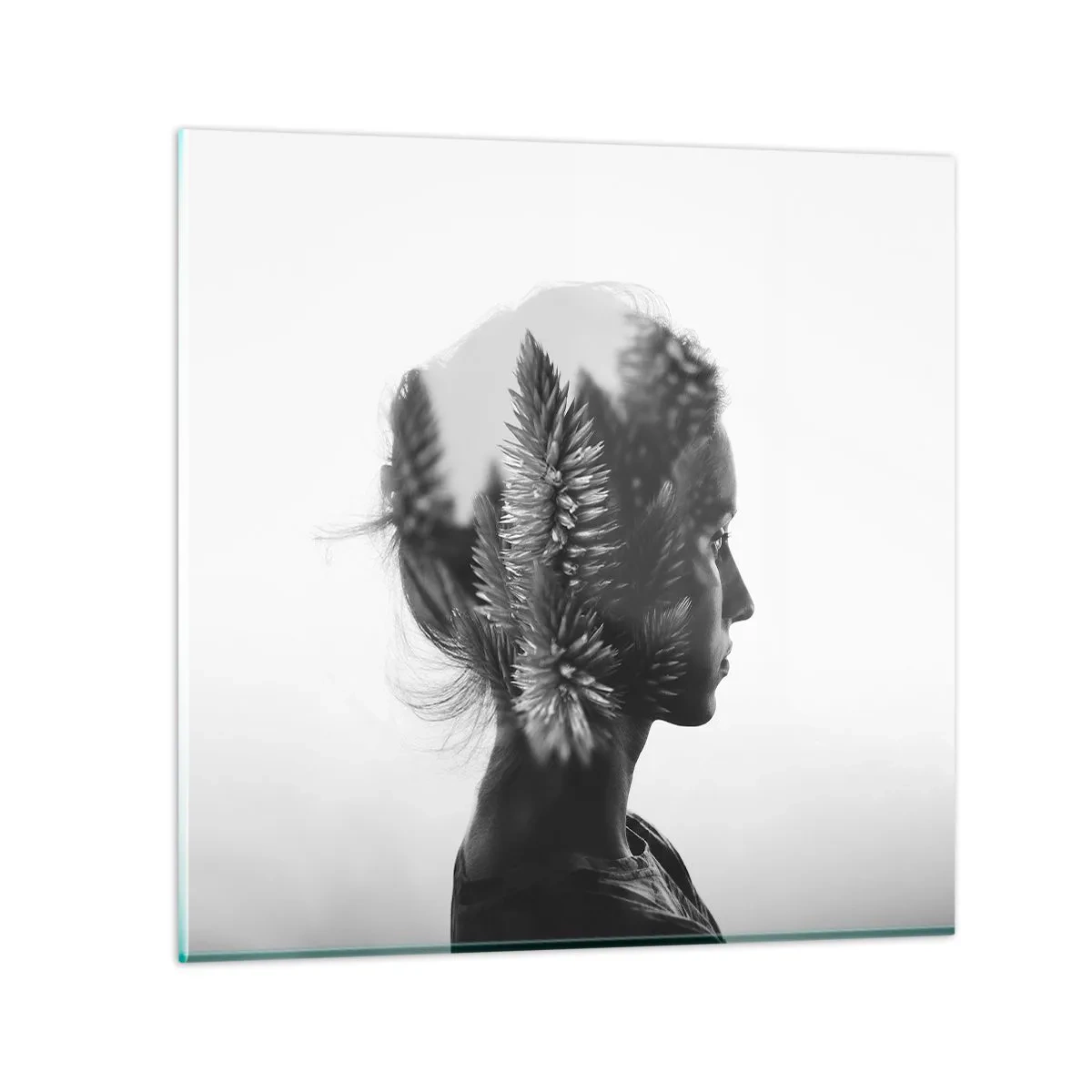 Quadro su vetro - La signora della pineta - 70x70 cm
