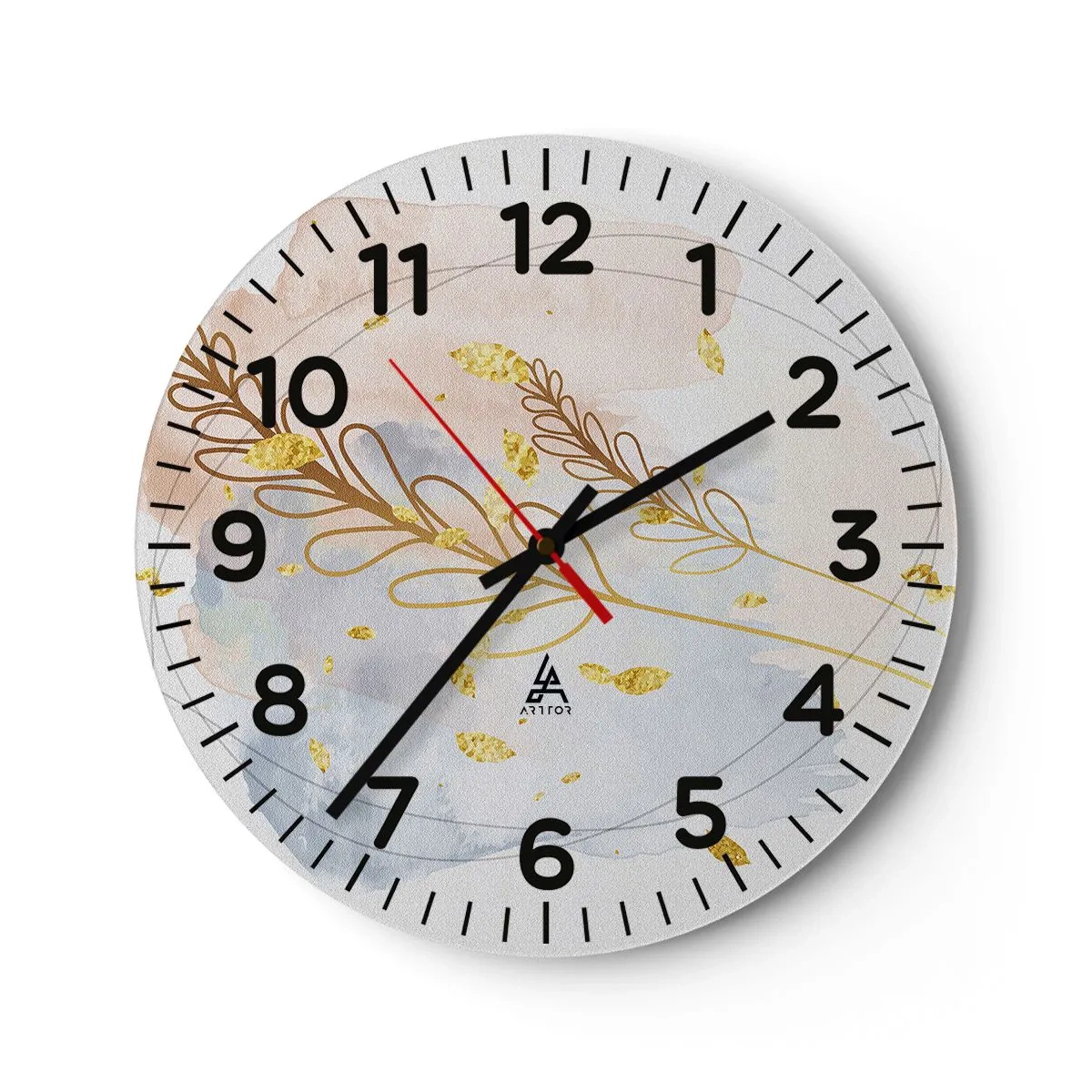 Orologio da parete - Orologio in Vetro - Soffio d'oro - 30x30 cm