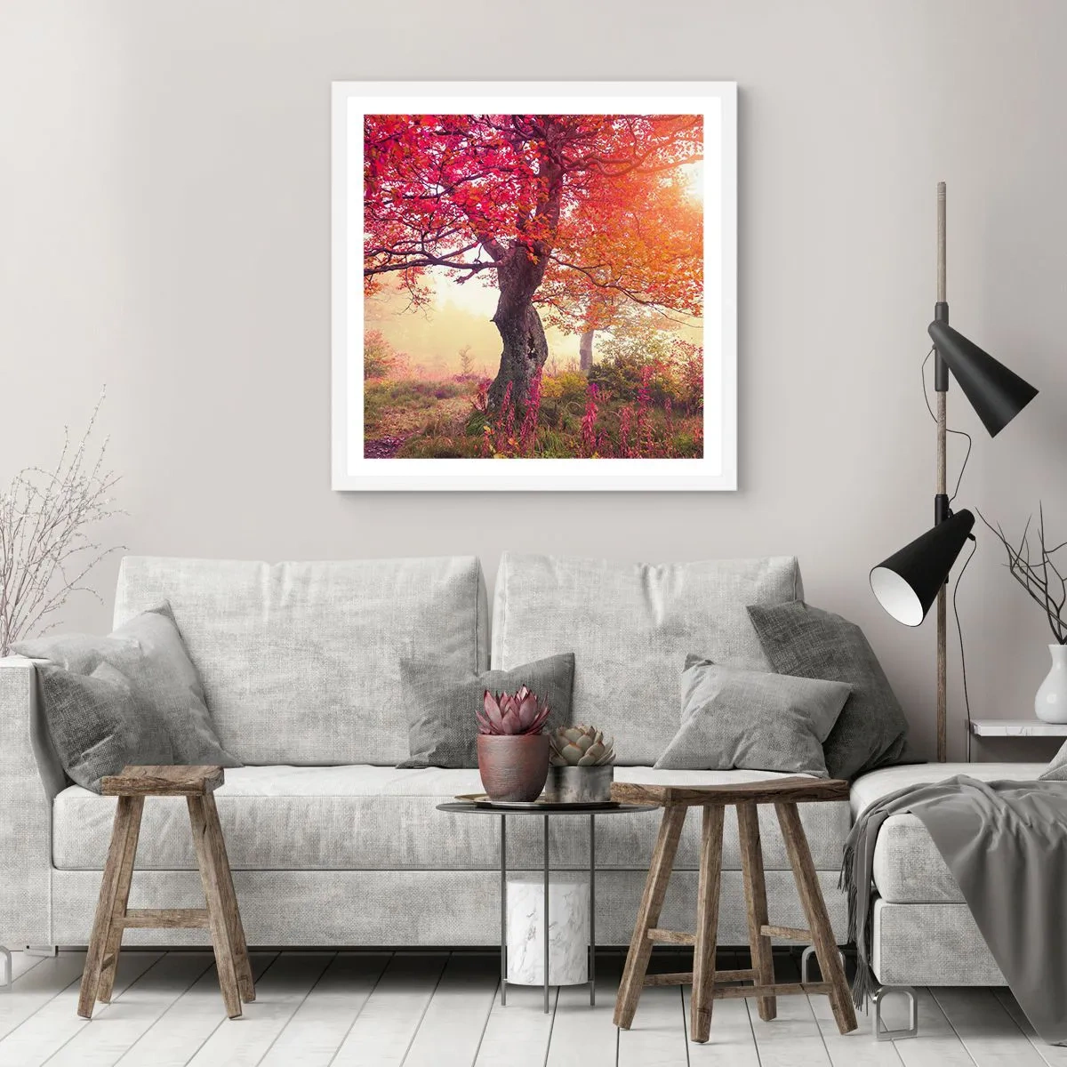 Poster in cornice bianca - L'esplosione della fioritura - 40x40 cm